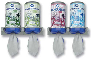 AF Clene Swipe Starter Kit of 4 Mixed Tubs Cleaner for PC Phone Screen Headset plus Wall Holders Ref CSSK