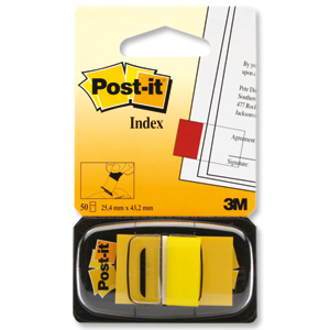 Post-it Index Flags 50 per Pack 25mm Yellow Ref 680-5 [Pack 12]