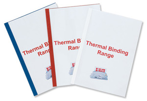 GBC Thermal Binding Covers 3mm Front PVC Clear Back Leathergrain A4 Blue Ref IB451119 [Pack 100]