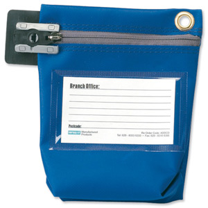 Versapak Cash Bag Tamper-Evident Zip Heavyweight Material Small W178xD50xH152mm Blue Ref CCB0-BLS
