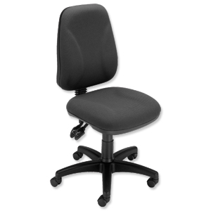 Trexus Intro Operators Chair Asynchronous High Back H490mm Seat W490xD450xH440-560mm Charcoal