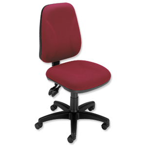 Trexus Intro Operators Chair Asynchronous High Back H490mm Seat W490xD450xH440-560mm Burgundy