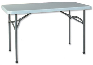 Trexus Folding Table Rectangular Capacity 500kg W1219xD610xH743mm Grey