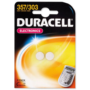 Duracell Battery Silver Oxide for Calculator or Pager 1.5V Ref D357 [Pack 2] Ident: 647A