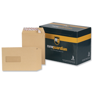 New Guardian Envelopes Heavyweight Pocket Peel and Seal Window Manilla C5 Ref F26639 [Pack 250]