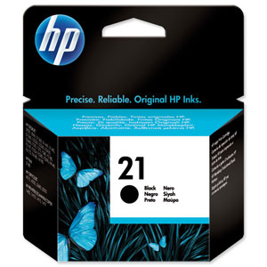 Hewlett Packard [HP] No. 21 Inkjet Cartridge Page Life 150pp 14ml Black Ref C9351AE Ident: 807I