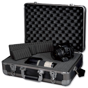 Alumaxx Explorer Multifunctional Case Aluminium with Foam Cushioning 2 Locks Black Ref 45132