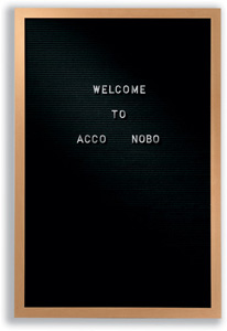 Nobo Welcome Information Letter Board with Characters Beech Frame W600xH900mm Black Ref 1901927