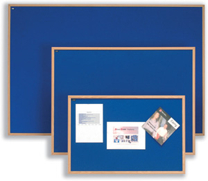 Nobo Elipse Noticeboard with Fixings and Teak Finish W900xH600mm Blue Ref 30130038