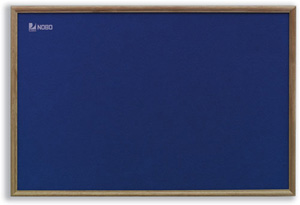 Nobo Elipse Noticeboard with Fixings and Teak Finish W1200xH900mm Blue Ref 30130039