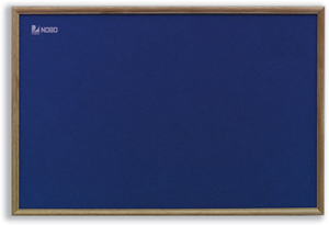 Nobo Elipse Noticeboard with Fixings and Teak Finish W1800xH1200mm Blue Ref 30130048