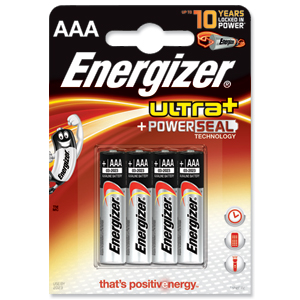Energizer UltraPlus Battery Alkaline LR03 1.5V AAA Ref 637461 [Pack 4]