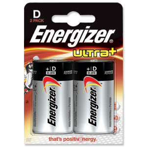 Energizer UltraPlus Battery Alkaline LR20 1.5V D Ref 624682 [Pack 2]