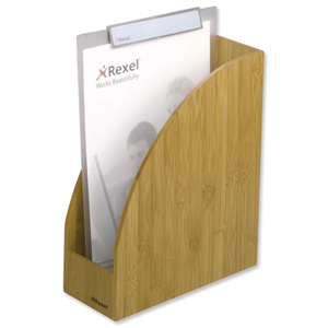 Rexel Bamboo Magazine Rack Sturdy Sustainable A4 Ref 2102371