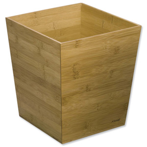 Rexel Bamboo Waste Bin Wide-angled W257xD257xH280mm Ref 2102372