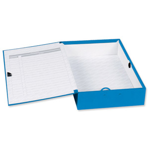 Concord Classic Box File Paper-lock Finger-pull and Catch 75mm Spine Foolscap Blue Ref C1278 [Pack 5]