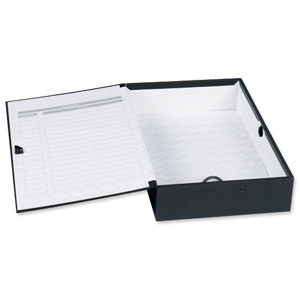 Concord Classic Box File Paper-lock Finger-pull and Catch 75mm Spine Foolscap Black Ref C1282 [Pack 5]