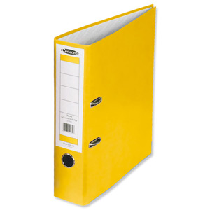 Concord Classic Lever Arch File Printed Lining Capacity 70mm A4 Yellow Ref C214043 [Pack 10]