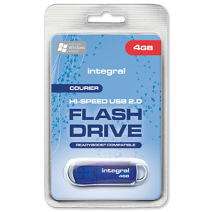 Integral Courier Flash Drive with LED Light USB 2.0 Read 12MB/s Write 3MB/s 4GB Ref INFD4GBCOU