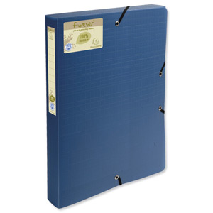 Exacompta Forever Box File Recycled Polypropylene 40mm Spine 320x240mm Blue Ref 553572E [Pack 8]