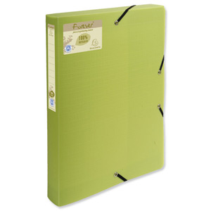 Exacompta Forever Box File Recycled Polypropylene 40mm Spine 320x240mm Green Ref 553573E [Pack 8]