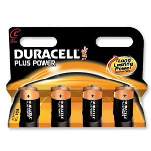 Duracell Plus Power Battery Alkaline 1.5V C Ref 81275334 [Pack 4]