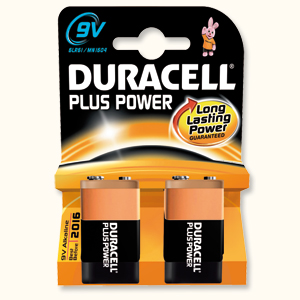 Duracell Plus Power MN1604 Battery Alkaline 9V Ref 81275365 [Pack 2]