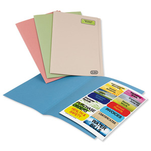 Elba Fusion Square Cut Folder Recycled Manilla Heavyweight 380gsm Foolscap Blue Ref A20363 [Pack 25]