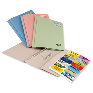Elba Fusion Transfer Spring Pocket File Recycled Manilla 380gsm Foolscap Buff Ref A30162 [Pack 25]