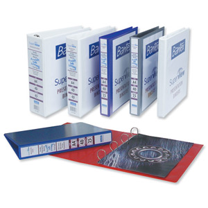 Bantex Superview Presentation Ring Binder Polypropylene 4 Ring 50mm A4 Blue Ref 120621 [Pack 10]