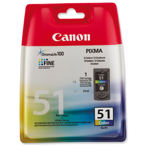 Canon CL-51 Inkjet Cartridge Page Life 545pp Colour Ref 0618B001 Ident: 795I