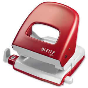 Leitz 5008 Punch 2-Hole Medium-duty Durable Metal Capacity 30x 80gsm Red Ref 50080025