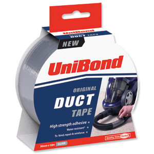 Unibond Duct Tape Multisurface 0-70 degrees C 50mmx10m Silver Ref 1667265
