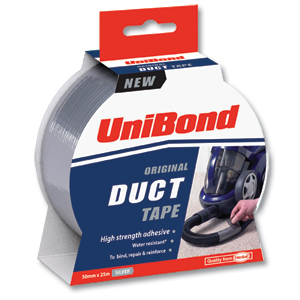 Unibond Duct Tape Multisurface 0-70 degrees C 50mmx25m Silver Ref 1418606