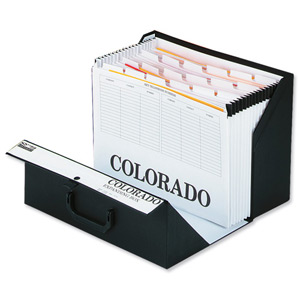 Rexel Colorado Expanding Box File A-Z Foolscap Black Ref 31765EAST