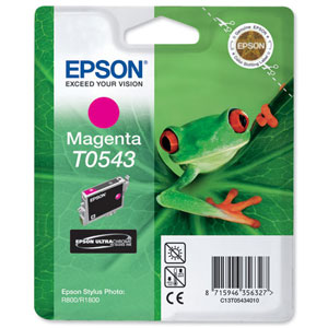 Epson T0543 Inkjet Cartridge Frog Page Life 400pp Magenta Ref C13T05434010