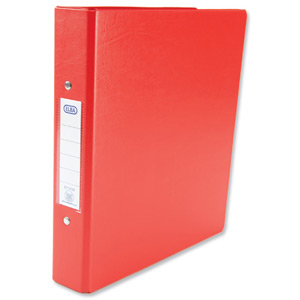 Elba Ring Binders Heavyweight PVC 2 O-Ring Size 25mm A5 Red Ref 100082444 [Pack 10]
