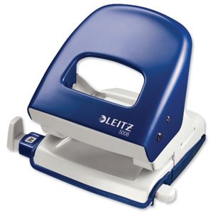 Leitz 5008 Punch 2-Hole Metal Robust with Hardened Cutters Capacity 25x 80gsm Blue Ref 5008-00-35