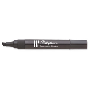 Sharpie W10 Permanent Marker Chisel Tip 1.2-5mm Line Black Ref S0192654 [Pack 12]