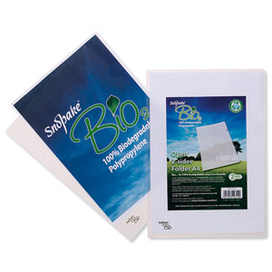 Snopake Bio2 Folder Biodegradable Polypropylene Open 2-Sides A4 Clear Ref 15453 [Pack 25]