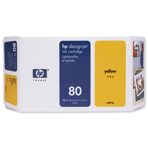Hewlett Packard [HP] No. 80 Inkjet Cartridge 175ml Yellow Ref C4873A Ident: 810C