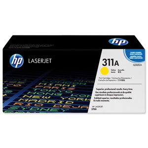 Hewlett Packard [HP] No. 311A Laser Toner Cartridge Page Life 6000pp Yellow Ref Q2682A Ident: 817C