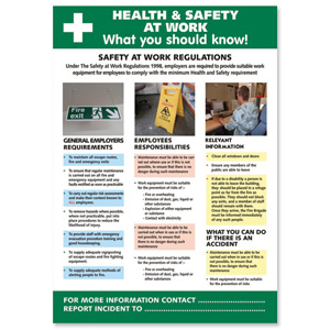 Stewart Superior Health and Safety At Work Laminated Guidance Poster W420xH595mm Ref HS106