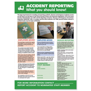Stewart Superior Accident Reporting Laminated Support Poster W420xH595mm Ref HS108