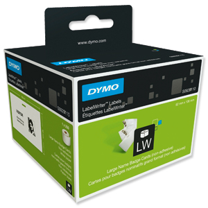 Dymo 4XL Labels Large Name Badge Label 51x107mm [for Labelwriter 4XL] Ref S0929110 [250 Labels]