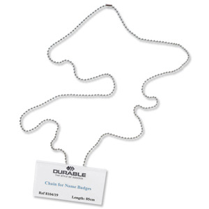 Durable Badge Chain 850mm Nickel Plated Ref 8104 [Pack 10]