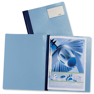 Durable Management Flat File Plastic Clear Front A4 Blue Ref 2500/06 [Pack 25]