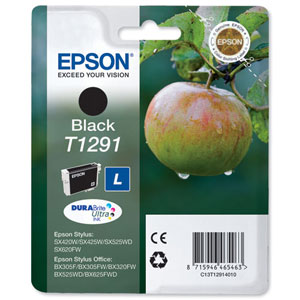 Epson T1291 Inkjet Cartridge DURABrite Apple L Capacity 11.2ml Black Ref C13T12914011