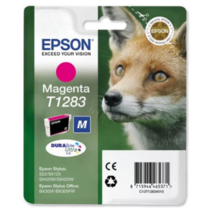 Epson T1283 Inkjet Cartridge DURABrite Fox Capacity 3.5ml Magenta Ref C13T12834011 Ident: 805B