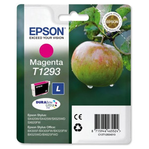 Epson T1293 Inkjet Cartridge DURABrite Apple L Capacity 7ml Magenta Ref C13T12934011 Ident: 697A